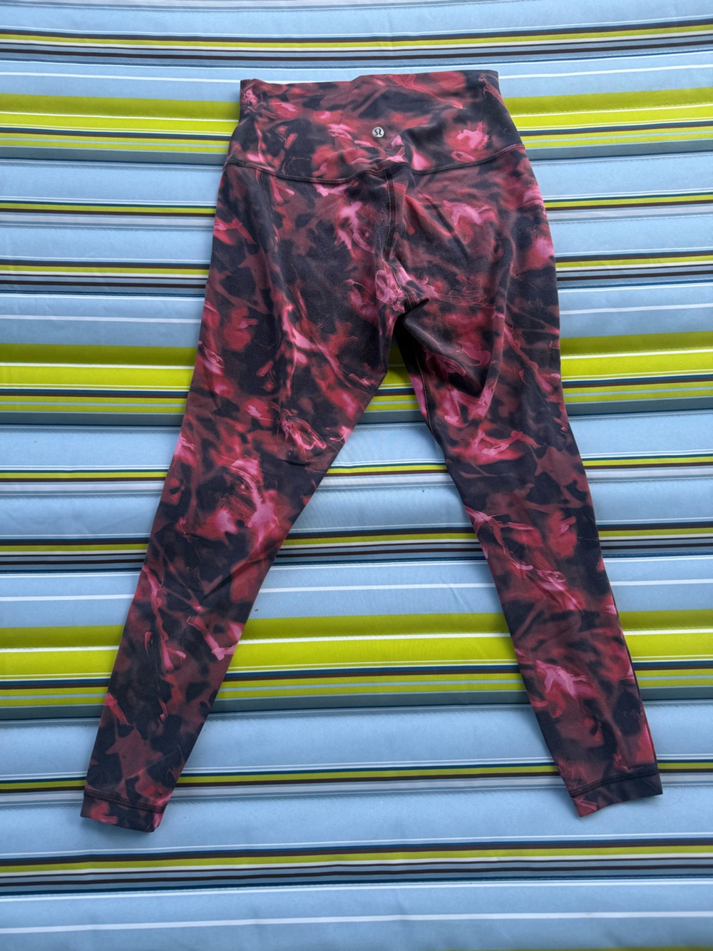 lululemon athletica Black and Pink Patterned High-Rise Leggings